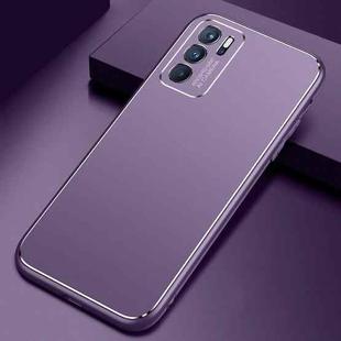 For OPPO Reno6 Pro Cool Frosted Metal TPU Shockproof Case(Purple)