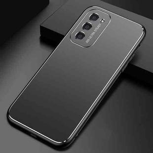 For OPPO A55 Cool Frosted Metal TPU Shockproof Case(Black)