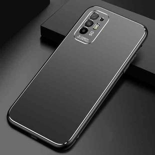 For OPPO A94 / A95 Cool Frosted Metal TPU Shockproof Case(Black)