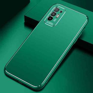For OPPO A94 / A95 Cool Frosted Metal TPU Shockproof Case(Green)
