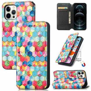 For iPhone 12 Pro Max Colorful Magnetic Horizontal Flip PU Leather Case with Holder & Card Slot & Wallet(Magic Space)