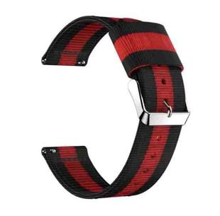 For Samsung Galaxy Watch4 40/44mm & Watch4 Classic 42/46mm Split Nylon Watch Band(Black Red)