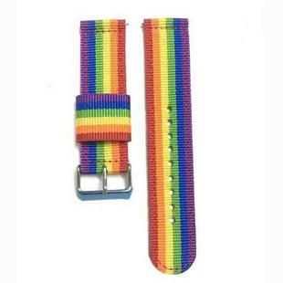 For Samsung Galaxy Watch4 40/44mm & Watch4 Classic 42/46mm Split Nylon Watch Band(Rainbow)