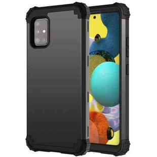 For Samsung Galaxy A51 5G 3 in 1 Shockproof PC + Silicone Protective Case(Black)