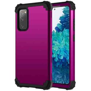 For Samsung Galaxy S20 FE 3 in 1 Shockproof PC + Silicone Protective Case(Dark Purple + Black)