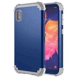 For Samsung Galaxy A10e 3 in 1 Shockproof PC + Silicone Protective Case(Navy Blue + Grey)