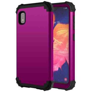 For Samsung Galaxy A10e 3 in 1 Shockproof PC + Silicone Protective Case(Dark Purple + Black)