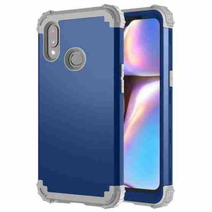 For Samsung Galaxy A10s 3 in 1 Shockproof PC + Silicone Protective Case(Navy Blue + Grey)