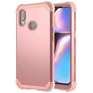 For Samsung Galaxy A10s 3 in 1 Shockproof PC + Silicone Protective Case(Rose Gold)