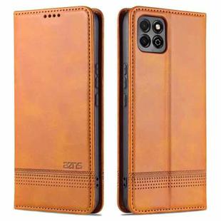 AZNS Magnetic Calf Texture Horizontal Flip Leather Case with Card Slots & Holder & Wallet For Honor Play 20(Light Brown)