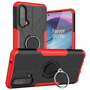 Machine Armor Bear Shockproof PC + TPU Protective Case with Ring Holder For OnePlus Nord CE 5G(Red)