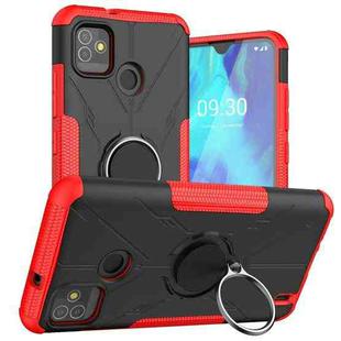 Machine Armor Bear Shockproof PC + TPU Protective Case with Ring Holder For Tecno Pop 5(Red)