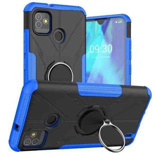 Machine Armor Bear Shockproof PC + TPU Protective Case with Ring Holder For Tecno Pop 5(Blue)