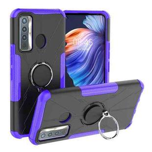 Machine Armor Bear Shockproof PC + TPU Protective Case with Ring Holder For Tecno Camon 17(Purple)