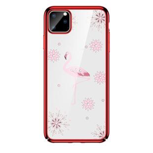For iPhone 11 Pro Max SULADA 3D Laser Engraving PC Plating Diamond Protective Case(Red)