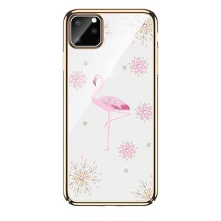 For iPhone 11 Pro Max SULADA 3D Laser Engraving PC Plating Diamond Protective Case(Gold)