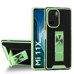 For Xiaomi Mi 11X Dual-color Skin Feel TPU + PC Magnetic Shockproof Case with Invisible Holder(Green)
