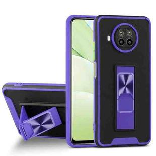 For Xiaomi Mi 10T Lite 5G Dual-color Skin Feel TPU + PC Magnetic Shockproof Case with Invisible Holder(Purple)