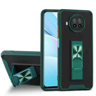 For Xiaomi Mi 10T Lite 5G Dual-color Skin Feel TPU + PC Magnetic Shockproof Case with Invisible Holder(Dark Green)