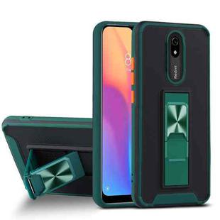 For Xiaomi Redmi 8A Dual-color Skin Feel TPU + PC Magnetic Shockproof Case with Invisible Holder(Dark Green)