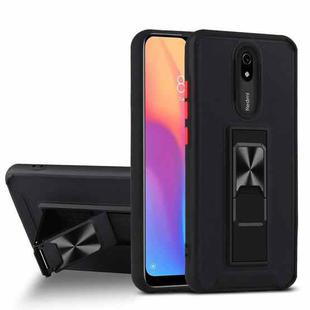 For Xiaomi Redmi 8A Dual-color Skin Feel TPU + PC Magnetic Shockproof Case with Invisible Holder(Black)