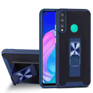 For Huawei Y7p Dual-color Skin Feel TPU + PC Magnetic Shockproof Case with Invisible Holder(Blue)