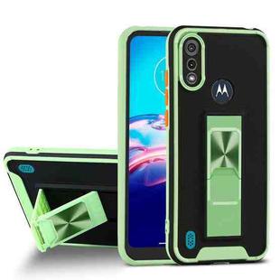 For Motorola Moto E6s (2020) Dual-color Skin Feel TPU + PC Magnetic Shockproof Case with Invisible Holder(Green)