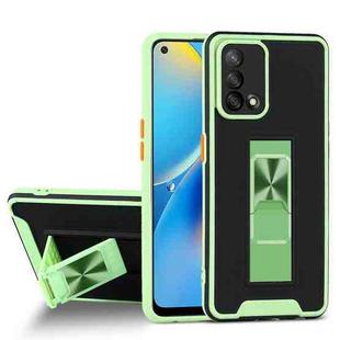 For OPPO A74 4G Dual-color Skin Feel TPU + PC Magnetic Shockproof Case with Invisible Holder(Green)