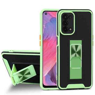 For OPPO A74 5G Dual-color Skin Feel TPU + PC Magnetic Shockproof Case with Invisible Holder(Green)