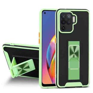 For OPPO A94 Dual-color Skin Feel TPU + PC Magnetic Shockproof Case with Invisible Holder(Green)