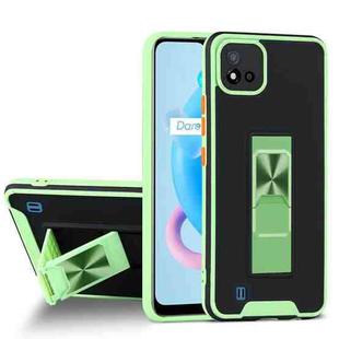 For OPPO Realme C20 Dual-color Skin Feel TPU + PC Magnetic Shockproof Case with Invisible Holder(Green)