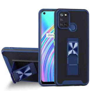 For OPPO Realme C17 Dual-color Skin Feel TPU + PC Magnetic Shockproof Case with Invisible Holder(Blue)