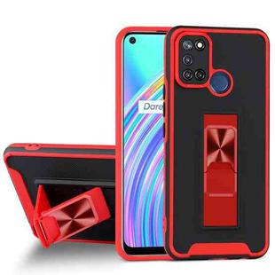 For OPPO Realme C17 Dual-color Skin Feel TPU + PC Magnetic Shockproof Case with Invisible Holder(Red)