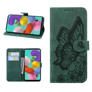 For iPhone 13 mini Retro Skin Feel Butterflies Embossing Horizontal Flip Leather Case with Holder & Card Slots & Wallet (Green)