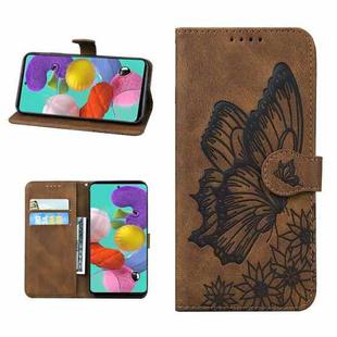 For iPhone 13 mini Retro Skin Feel Butterflies Embossing Horizontal Flip Leather Case with Holder & Card Slots & Wallet (Brown)