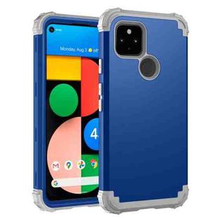 For Google Pixel 4a 5G 3 in 1 Shockproof PC + Silicone Protective Case(Navy Blue + Grey)