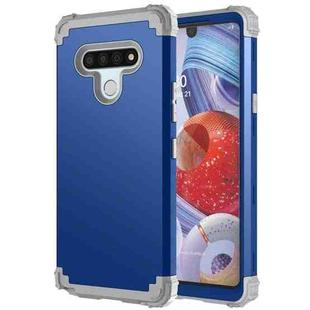 For LG Stylo 6 3 in 1 Shockproof PC + Silicone Protective Case(Navy Blue + Grey)