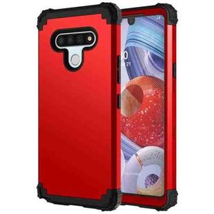 For LG Stylo 6 3 in 1 Shockproof PC + Silicone Protective Case(Red + Black)