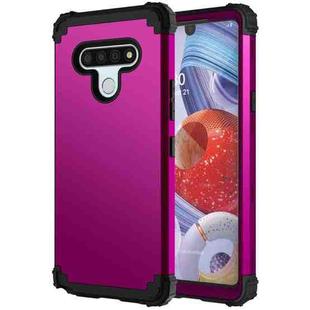 For LG Stylo 6 3 in 1 Shockproof PC + Silicone Protective Case(Dark Purple + Black)