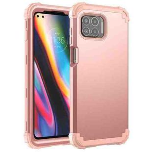 For Motorola Moto G 5G Plus 3 in 1 Shockproof PC + Silicone Protective Case(Rose Gold)