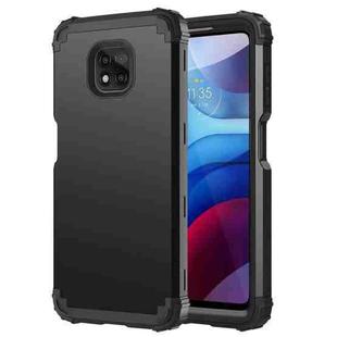 For Motorola Moto G Power 2021 3 in 1 Shockproof PC + Silicone Protective Case(Black)