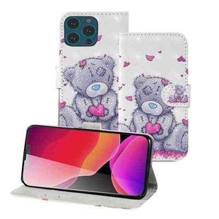 3D Painting Pattern Coloured Drawing Horizontal Flip PU Leather Case with Holder & Card Slots & Wallet For iPhone 13 Pro(Love Panda)