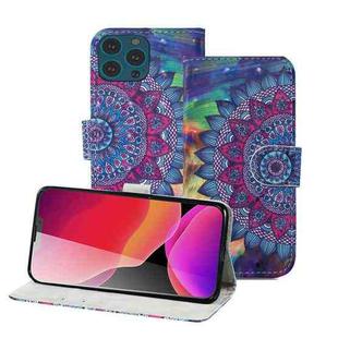 3D Painting Pattern Coloured Drawing Horizontal Flip PU Leather Case with Holder & Card Slots & Wallet For iPhone 13 Pro(Oil Painting Mandala)