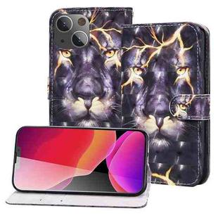 3D Painted Pattern Horizontal Flip Leather Case with Holder & Wallet & Card slot & Lanyard For iPhone 13 mini(Thunder Lion)