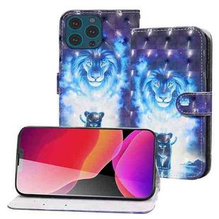 3D Painted Pattern Horizontal Flip Leather Case with Holder & Wallet & Card slot & Lanyard For iPhone 13 Pro(Lion)