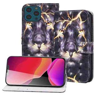 3D Painted Pattern Horizontal Flip Leather Case with Holder & Wallet & Card slot & Lanyard For iPhone 13 Pro Max(Thunder Lion)