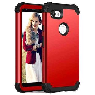 For Google Pixel 3a 3 in 1 Shockproof PC + Silicone Protective Case(Red + Black)