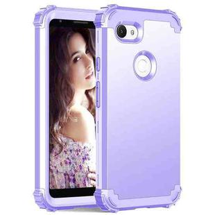 For Google Pixel 3a 3 in 1 Shockproof PC + Silicone Protective Case(Purple)
