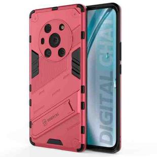 For Honor Magic3 Punk Armor 2 in 1 PC + TPU Shockproof Case with Invisible Holder(Light Red)