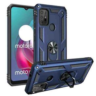 For Motorola Moto G30 / G10 Shockproof TPU + PC Protective Case with 360 Degree Rotating Holder(Blue)